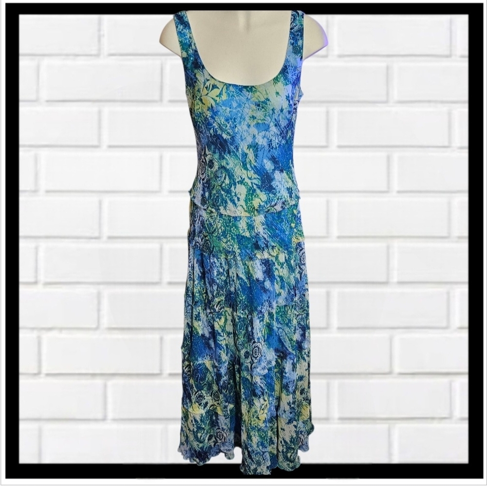 KASPER Beautiful Blue and Green Maxi Dress Sz 8